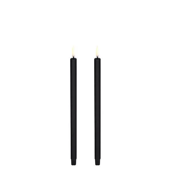LED Stabkerze Slim Ø 1,3cm – Schwarz – 25cm Hoch